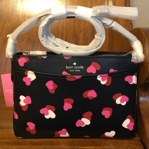 NWT-Kate Spade-SET-Flutter Hearts-Rory Crossbody Bag & Red Heart Coin Purse-$378 - Picture 2 of 16